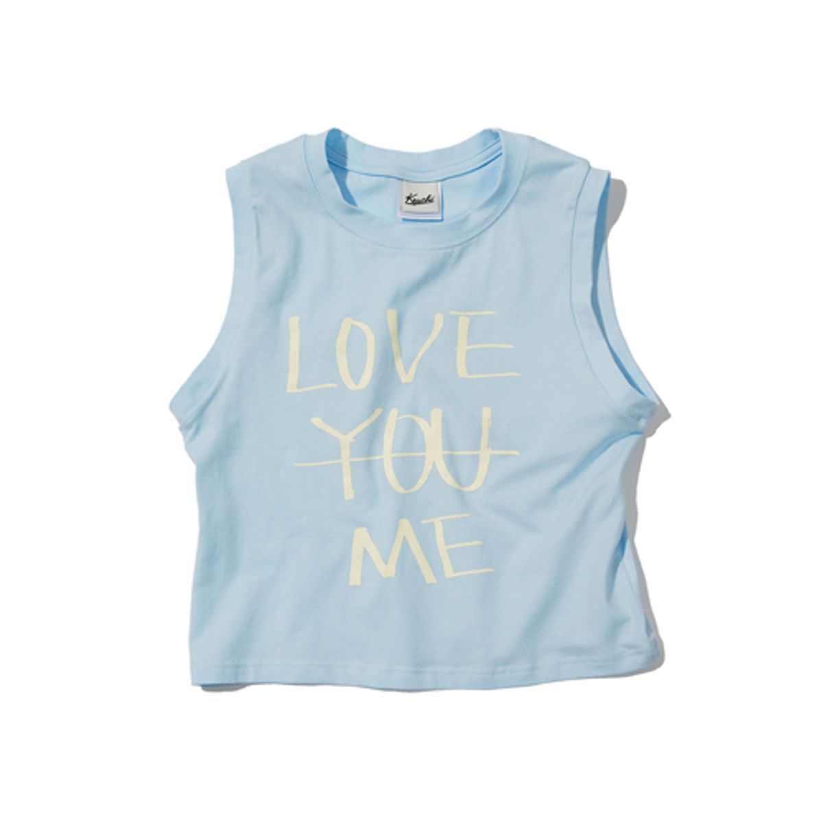 크루치(KRUCHI) LOVE ME CROP SLEEVELESS (SKY BLUE)