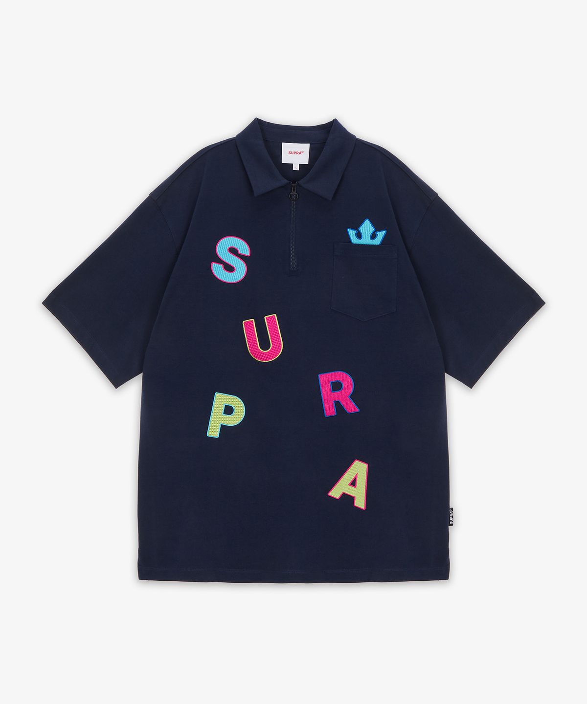 수프라(SUPRA) 로고 스펠 패치 폴로 티셔츠
