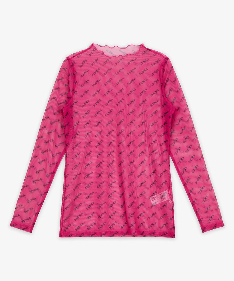 WOMENS MONOGRAM MESH LONG SLEEVE PINK