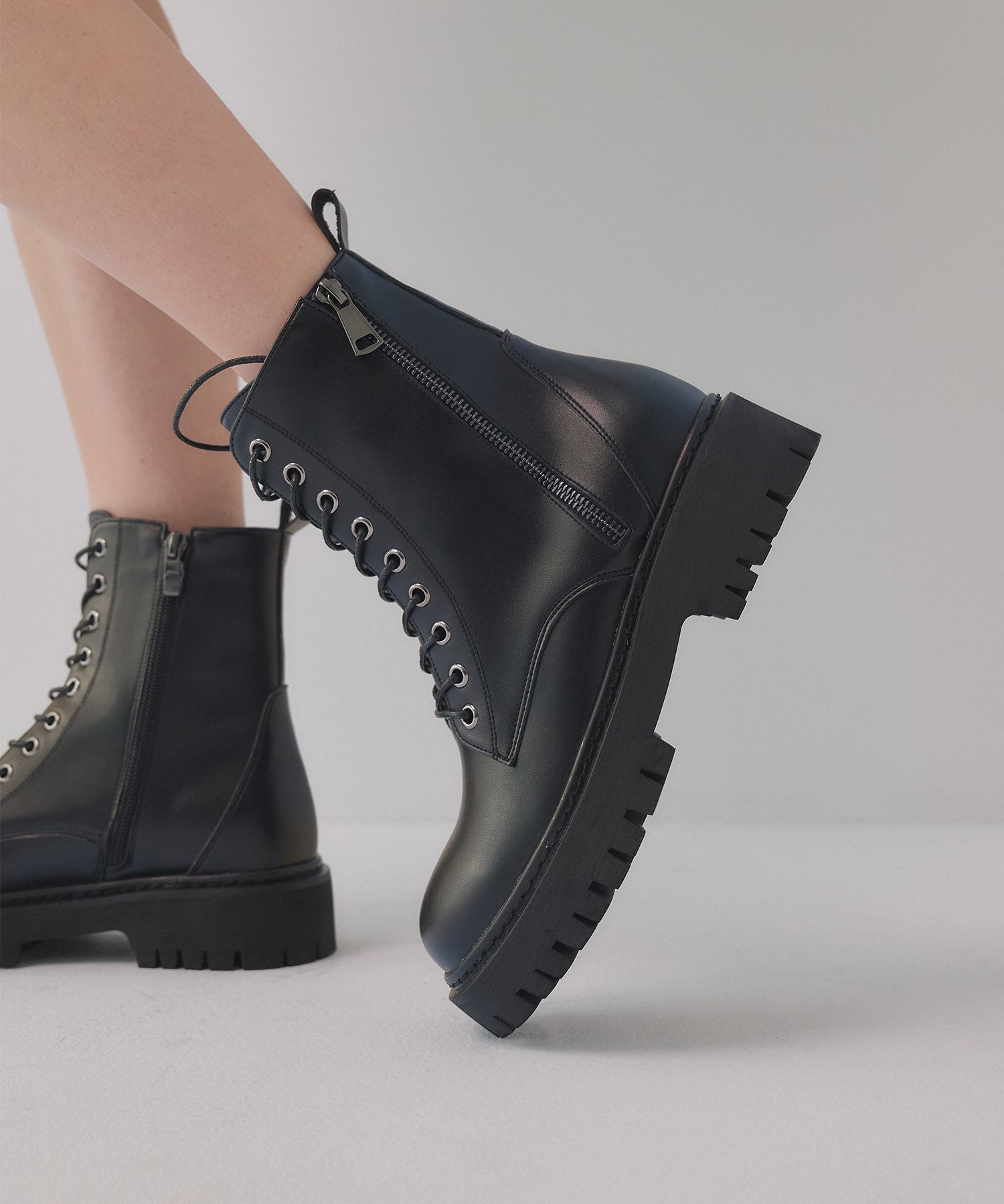 ロングブーツ SALT AND CHOCOLATE Lace-up ankle worker boots 412146006 4cm1 MUSINSA | SALT AND CHOCOLATE Lace Up Ankle Walker Boots