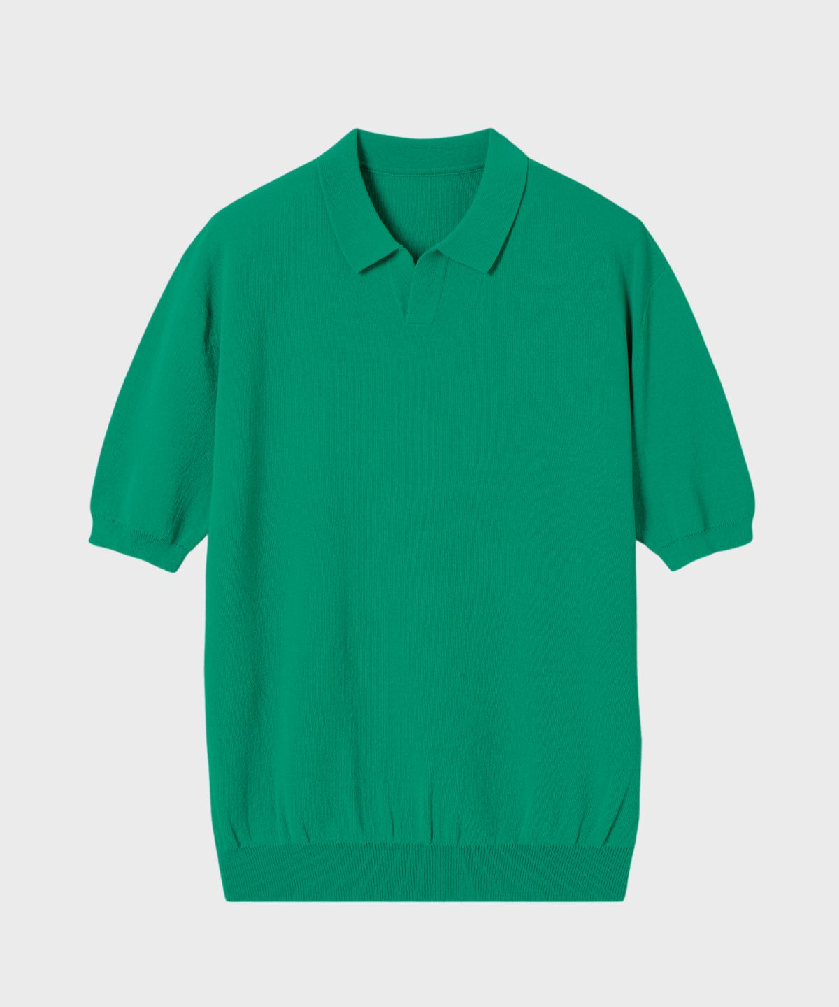 넌블랭크(NONBLANK) 쿨터치 하프 슬리브 칼라 니트_GREEN