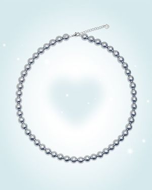 그레이 코튼 진주 목걸이