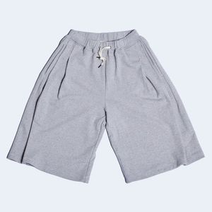 버뮤다 플리츠 와이드 스웻 쇼츠_그레이