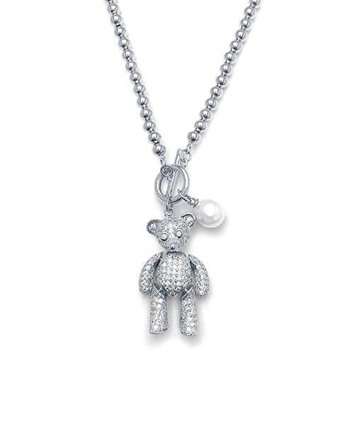 ネックレス・チョーカー BLACKPURPLE happy bear mini ball necklace 4BKS112 BLACKPURPLE (ブラックパープル) happy bear mini ball necklace