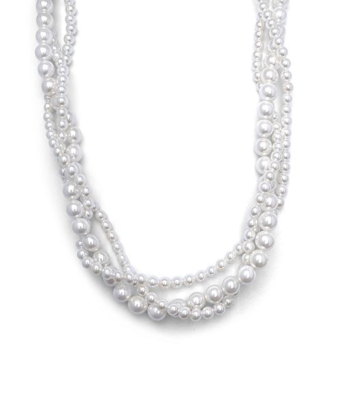 ★【BLACKPURPLE】★Glamorous three-line pearl necklac.e★ MUSINSA | BLACK PURPLE Glamorous three-line pearl necklace