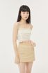 스캘럽 자수 캐미 탑 베이지