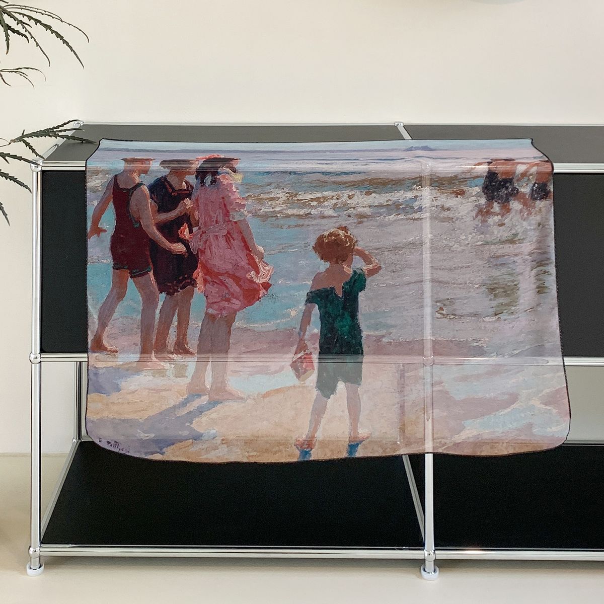 멜팅스튜디오(MELTING STUDIO) 느긋한 오후의 기록 인테리어 패브릭 쉬폰 포스터  / 98번 Children at the Shore Edward Henry Potthast(90-74cm)