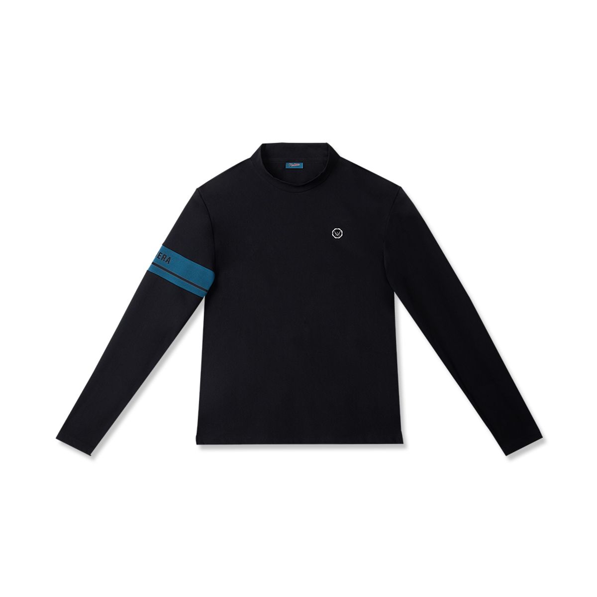 미스페라(MEASPHERA) WOMEN SLIM-FIT ARM POINT T-SHIRT BLACK