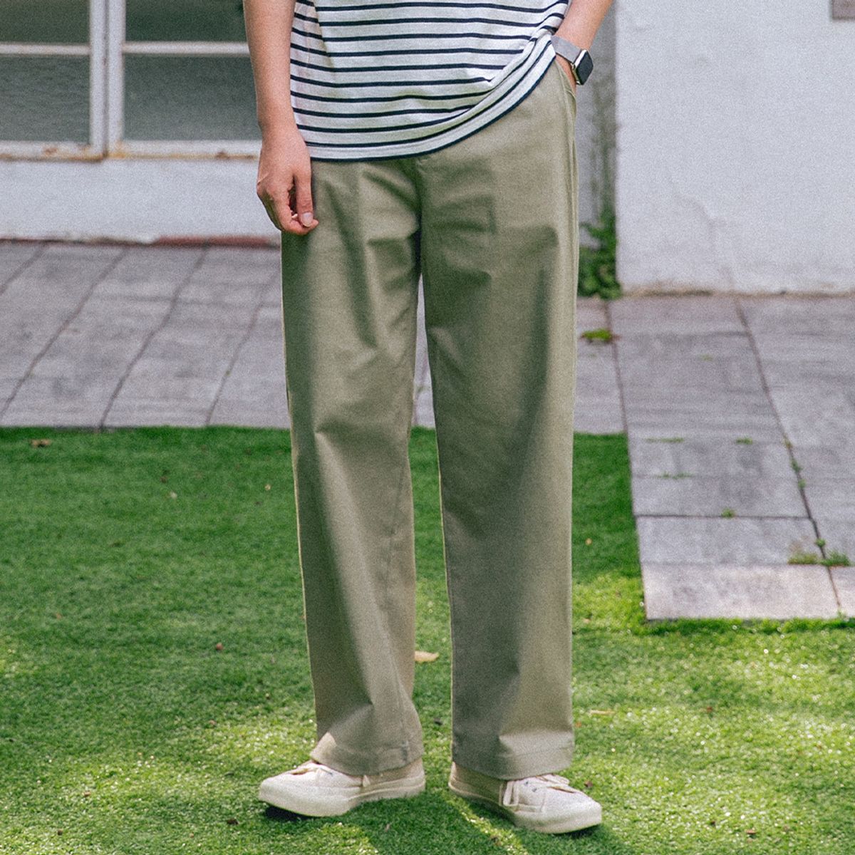 앨빈클로(ALVINCLO) [DE LUXE] 원턱 와이드 밴딩팬츠 DLX1248 (3 COLOR)