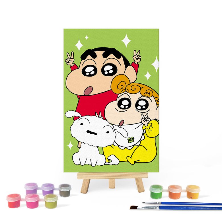 DIY미니이젤형 짱구 그림그리기 10x15cm 짱구&짱아&흰둥이