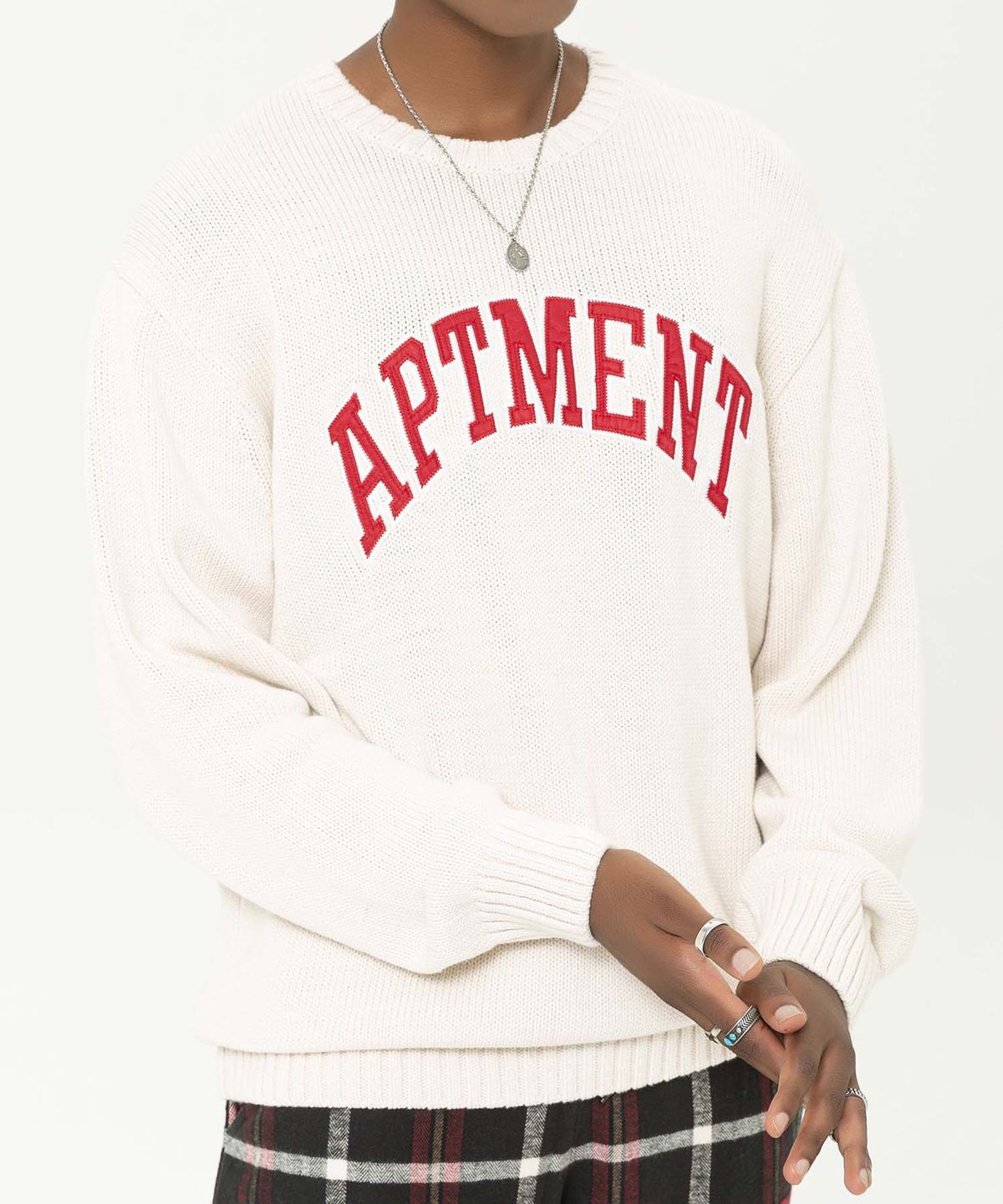 아파트먼트(APARTMENT) LIKE HONEY KNIT - CREAM/RED