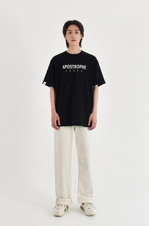 멜티드 풀네임 로고 반팔티셔츠 (블랙)