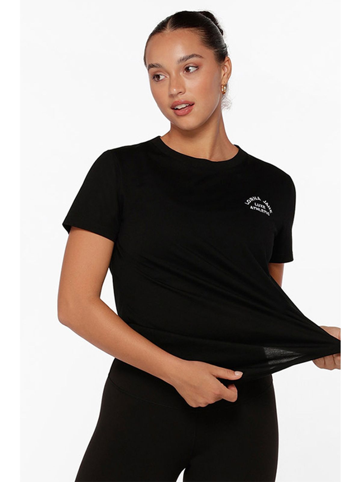 로나제인(LORNA JANE) LOTUS T-SHIRT BLACK [LB0380]