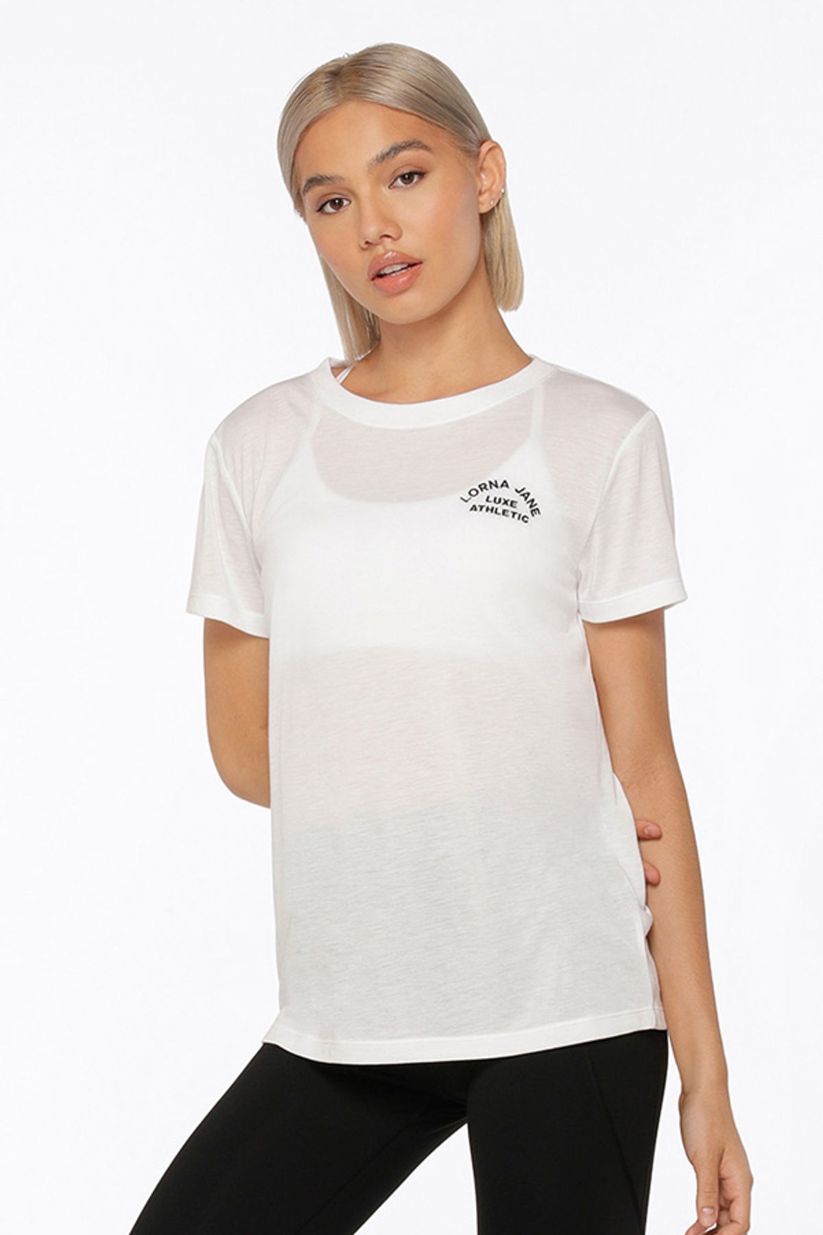로나제인(LORNA JANE) LOTUS T-SHIRT WHITE [LB0380]