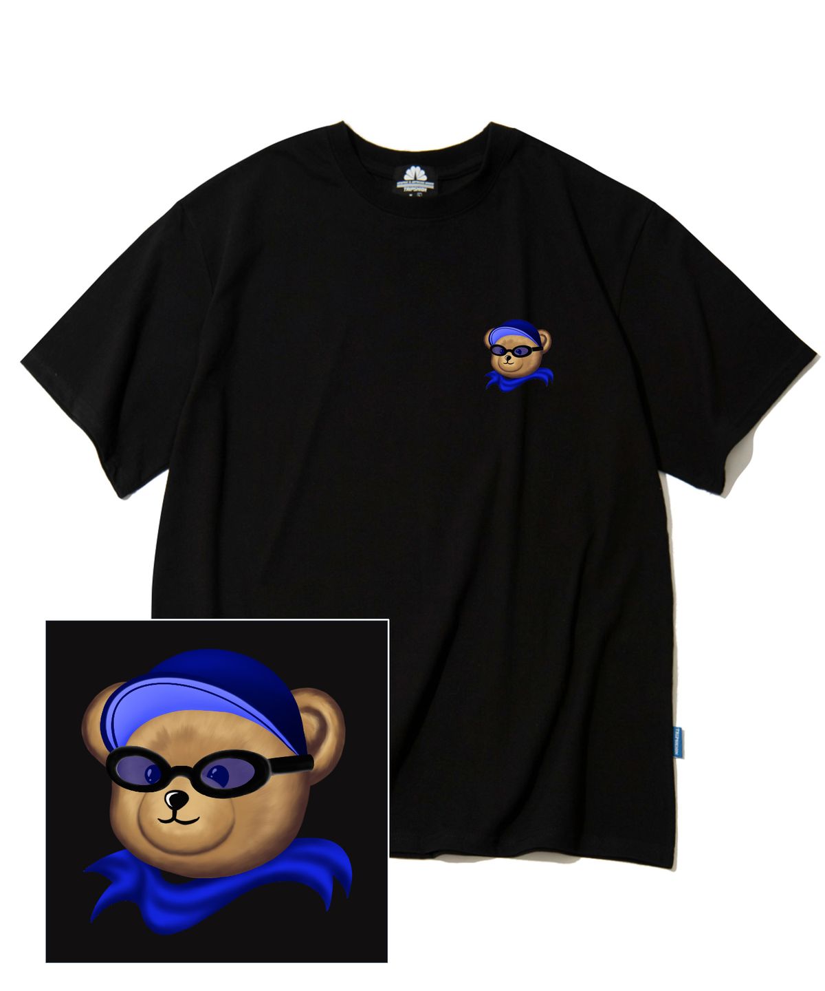 트립션(TRIPSHION) SUNGLASSES BEAR LOGO 티셔츠 - 블랙