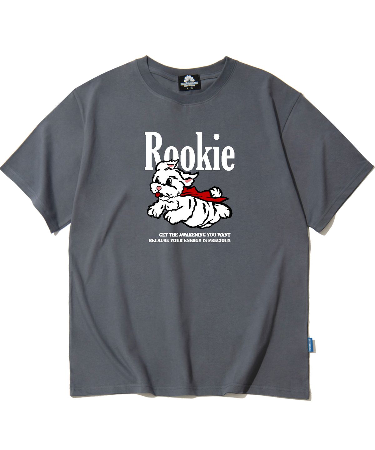 트립션(TRIPSHION) ROOKIE MALTESE GRAPHIC 티셔츠 - 그레이