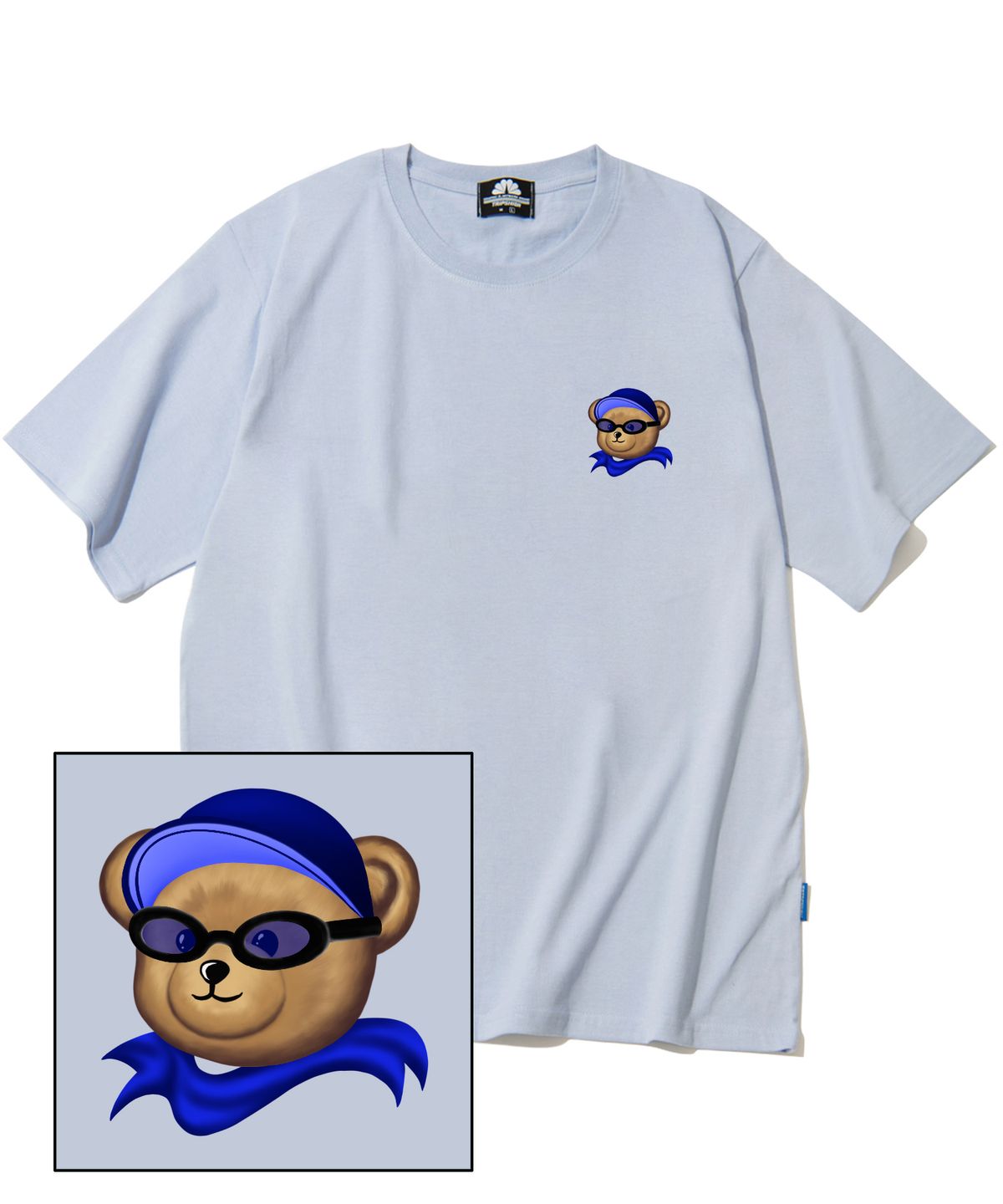 트립션(TRIPSHION) SUNGLASSES BEAR LOGO 티셔츠 - 퍼플