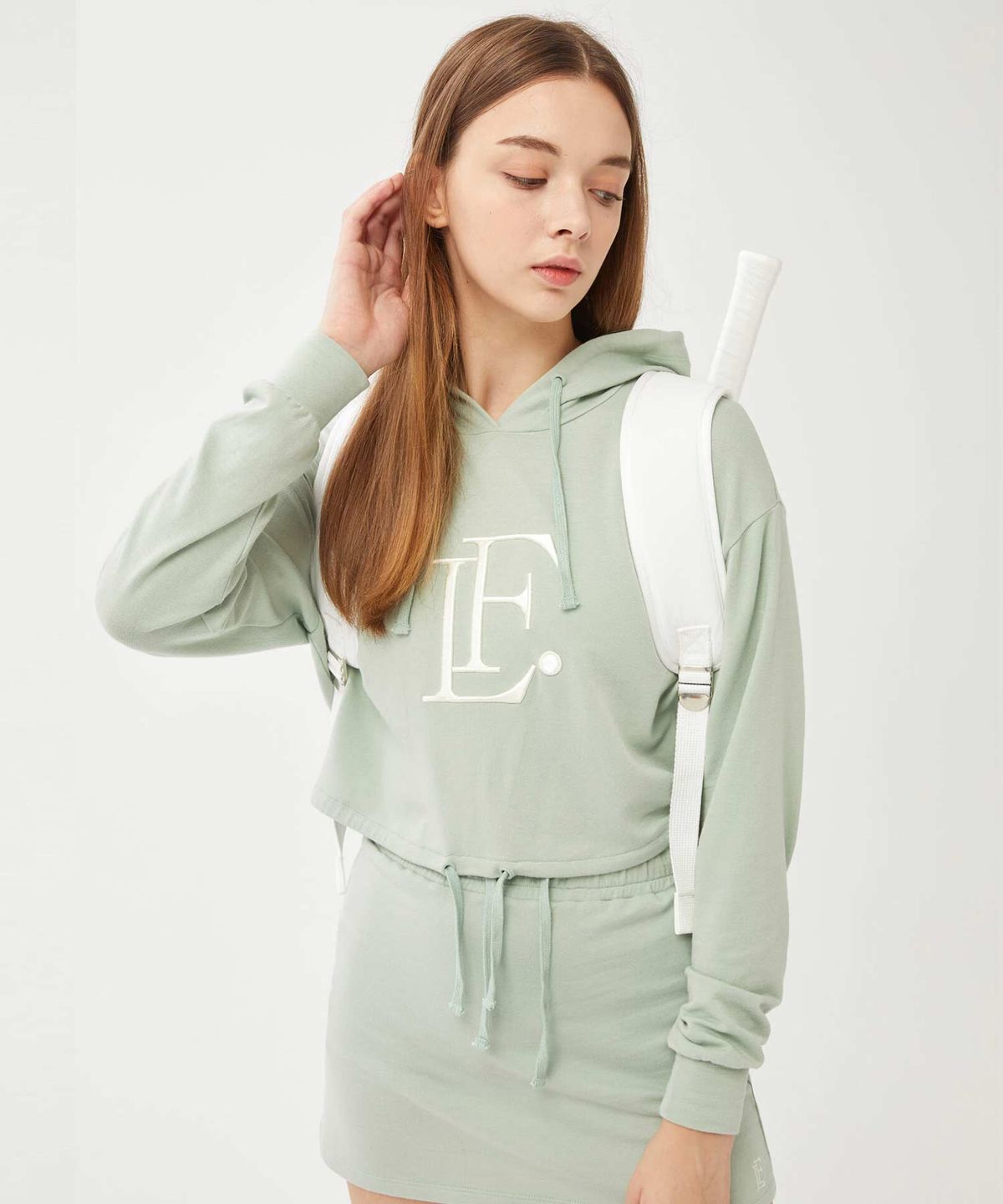 러브포티(LOVEFORTY) LOGO BACK ZIPPER HOODIE (WOMEN) L/GREEN