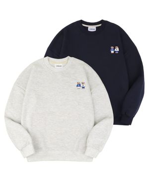 [패키지 세트] Twinlook bear 오버핏 맨투맨 티셔츠 AMM918