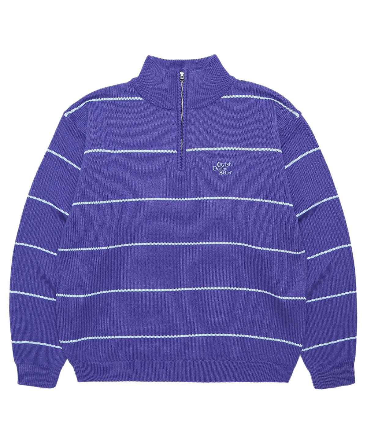 카비시(CAVISH) STRIPED HALF ZIP KNIT SWEATER PURPLE(CV2CFUK681A)