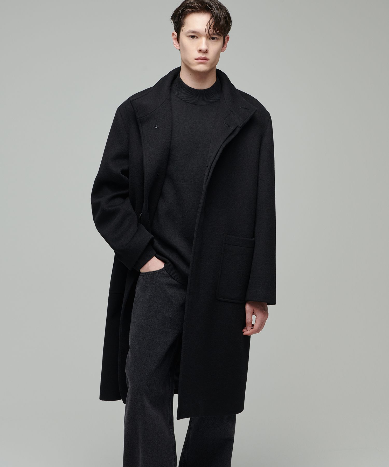 MUSINSA | MUSINSA STANDARD Cashmere Blend Oversized High Neck Coat 