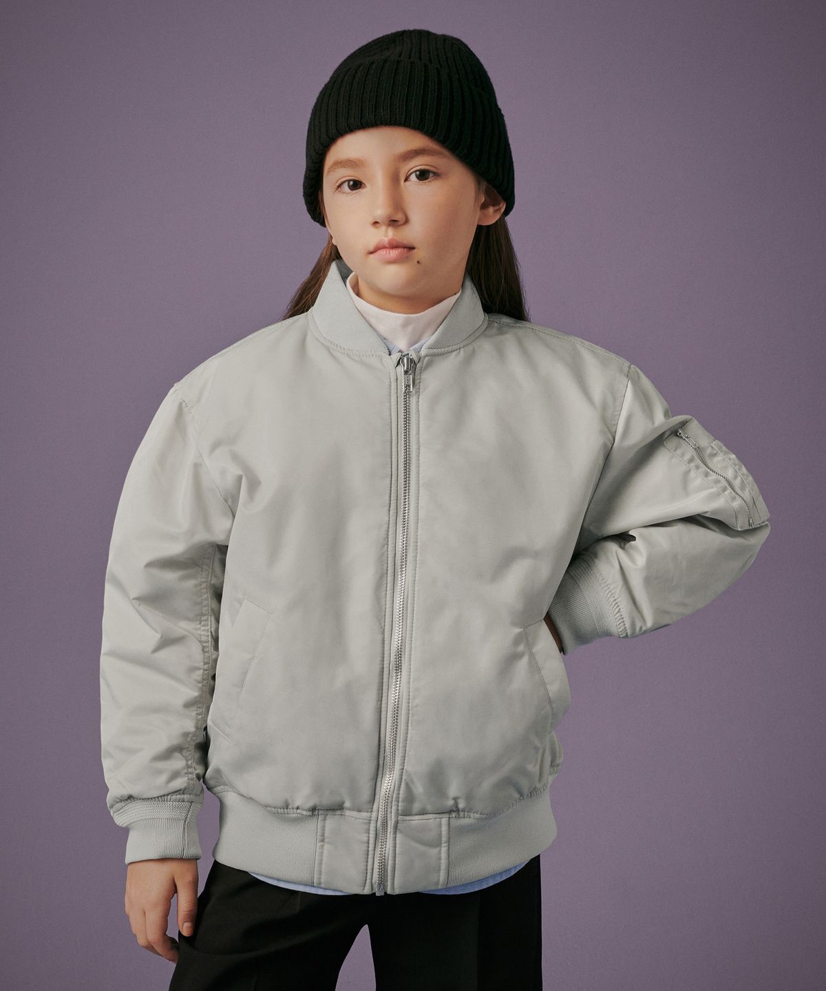 무신사 스탠다드 키즈(MUSINSA STANDARD KIDS) MA-1 보머 재킷 [더스티 크림]