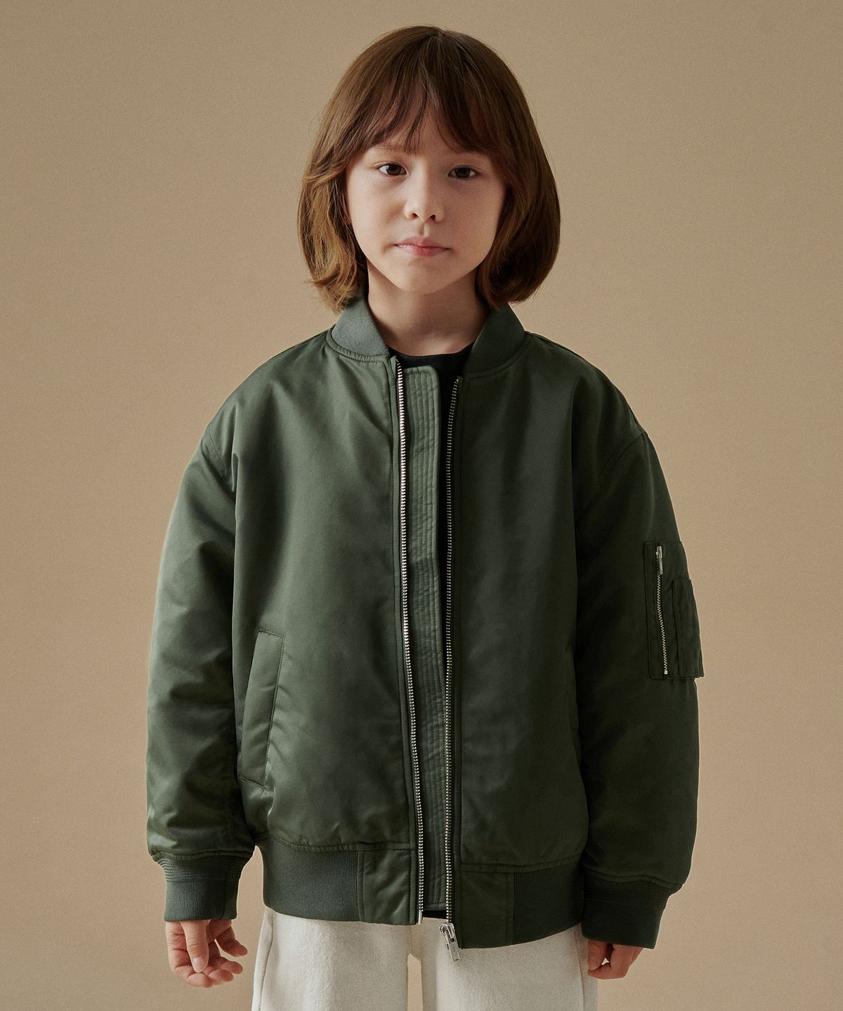 무신사 스탠다드 키즈(MUSINSA STANDARD KIDS) MA-1 보머 재킷 [카키]