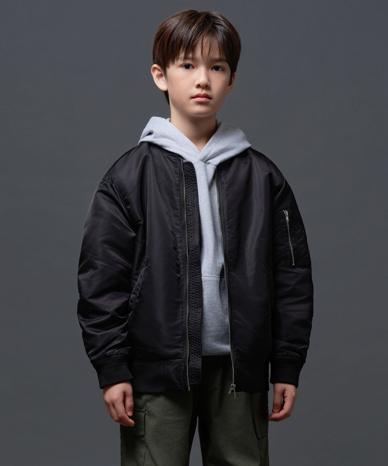 MUSINSA公式 | MUSINSA STANDARD KIDS MA-1 ボンバージャケット [ブラック]