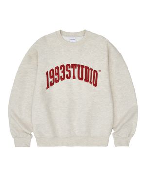 어센틱 아치 로고 스웨트셔츠_오트베이지