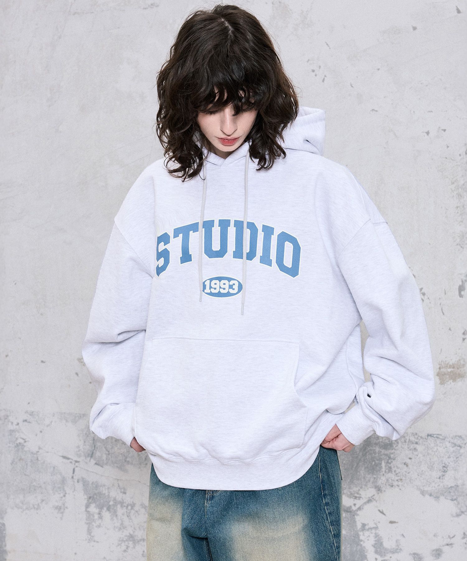 【1993studio】 Authentic Arch Logo Sweatshirt /追跡付 MUSINSA | 1993STUDIO studio arch logo Hoodie_light gray