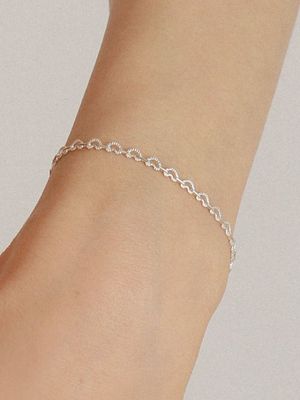 Lovely Heart Link Chain Silver Bracelet Ib153 [Silver]