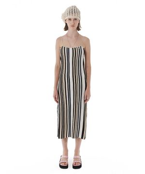 RIBBED KNIT DRESS / BEIGE