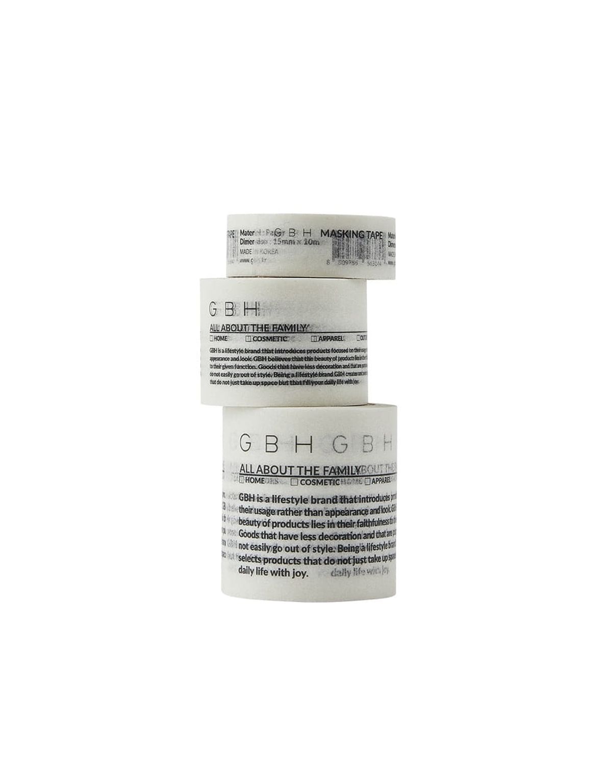 지비에이치 홈(GBH HOME) MASKING TAPE WHITE (3 SIZE) 마스킹테이프