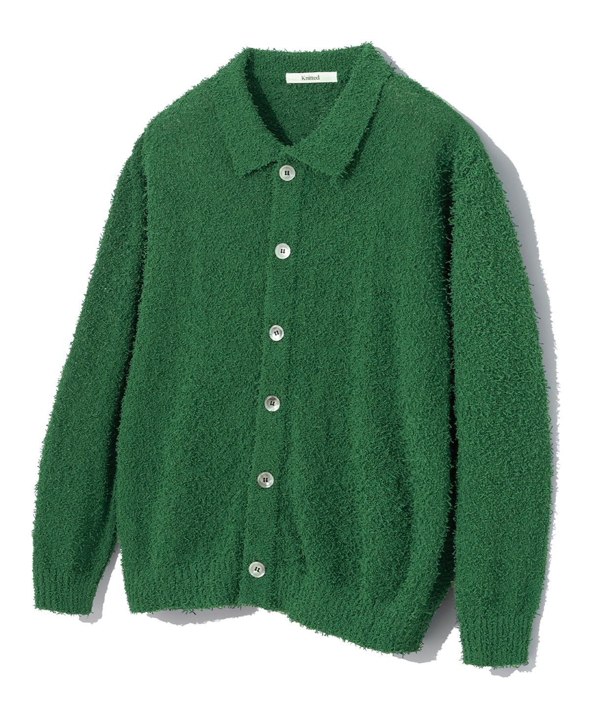 니티드(KNITTED) 테일 카라 가디건 GREEN