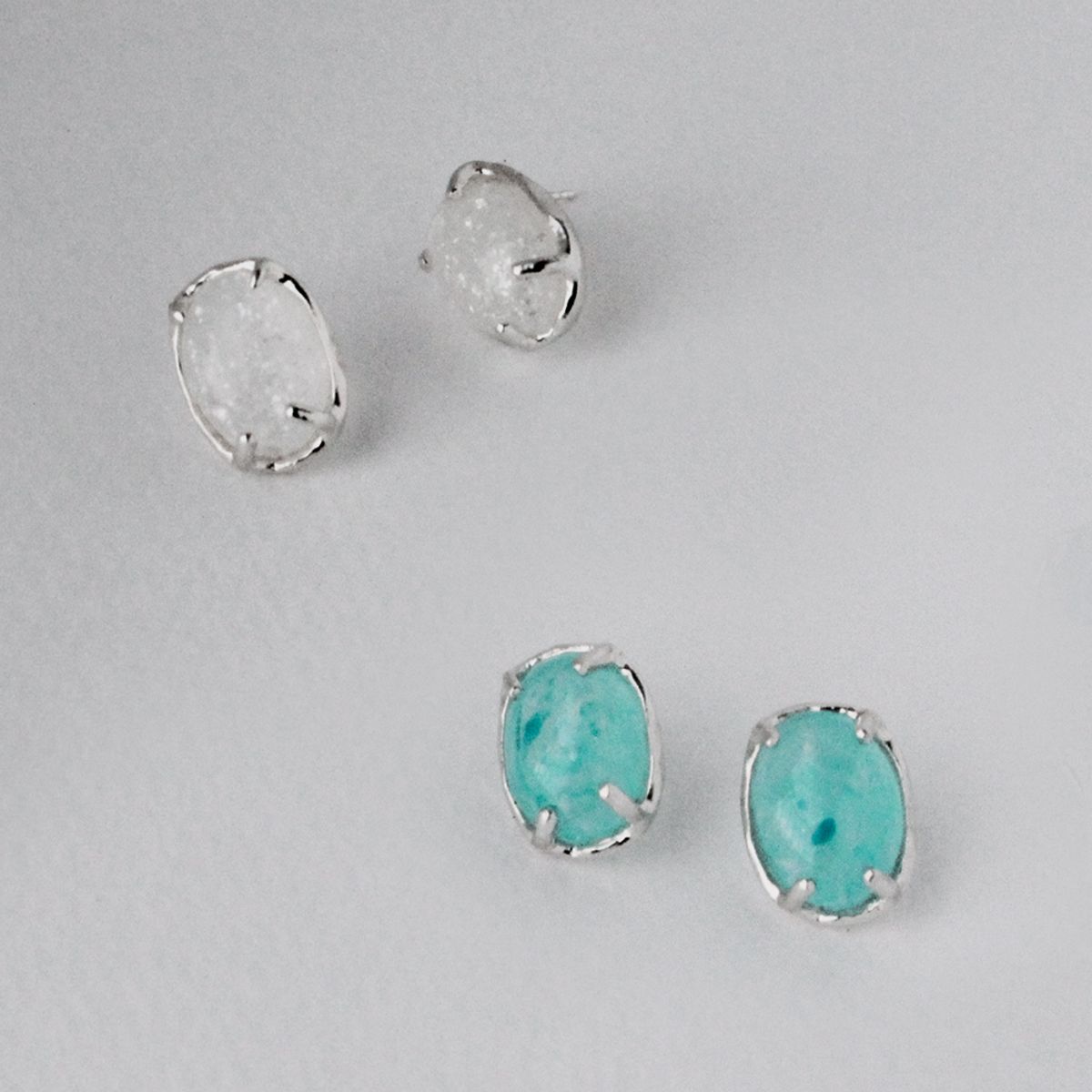 포스트루드(POSTLUDE) [SILVER] OVAL ROUGH RESIN E (2 COLORS)