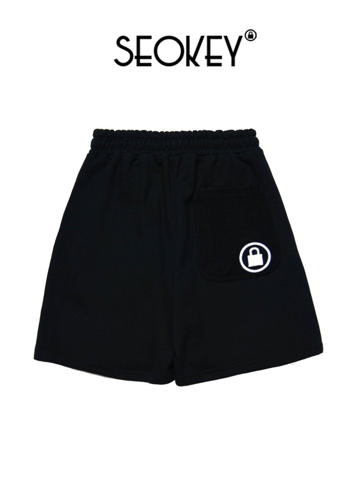 서키(SEOKEY) 포켓 스웻 숏 팬츠(블랙)(남녀공용)
