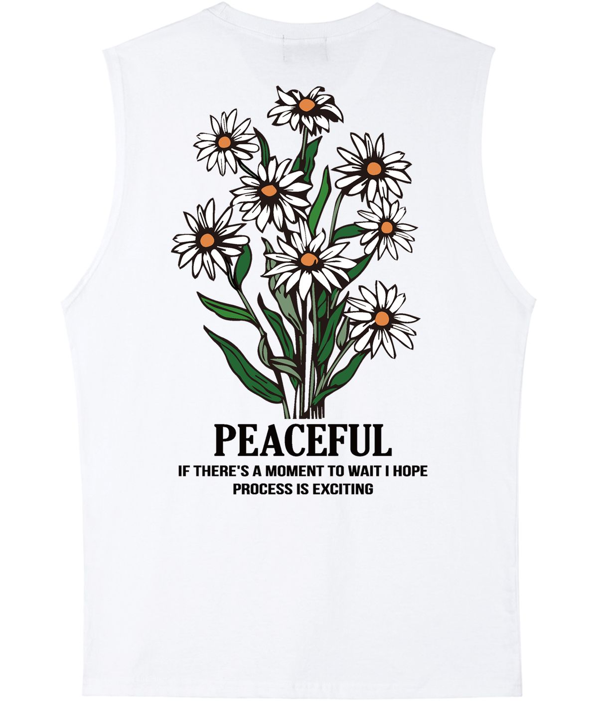 트립션(TRIPSHION) DAISY FLOWER BUNDLE GRAPHIC 슬리브리스 - 화이트