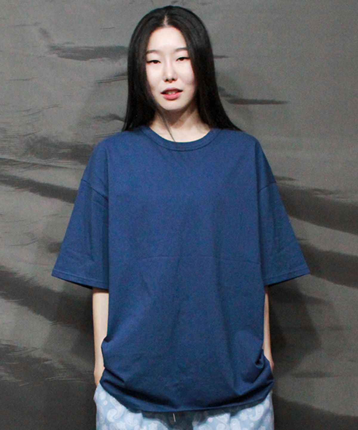 드마크(DEMARC) 박스핏 무지 반팔 티셔츠 딥 블루