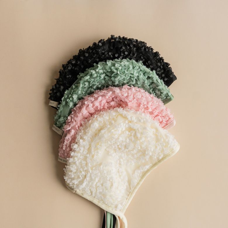 Womens  90s Retro Flory Swim Turban 여성 레트로 꽃 수모