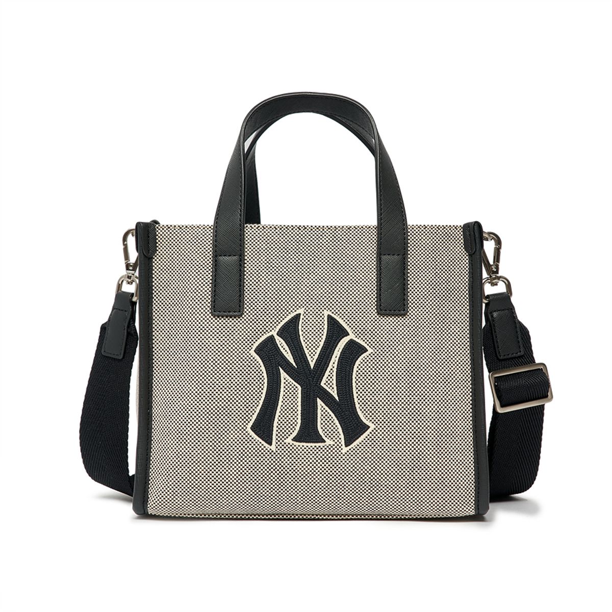 엠엘비(MLB) 베이직 빅로고 캔버스 스몰 토트백 NY (Black)