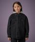 오버사이즈 디태처블 후드 데님 셔츠 [워시드 블랙]