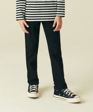 슬림 밴딩 데님 팬츠 [블랙]