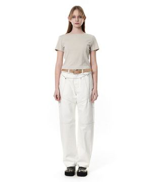 STITCH INCISION JEANS / WHITE