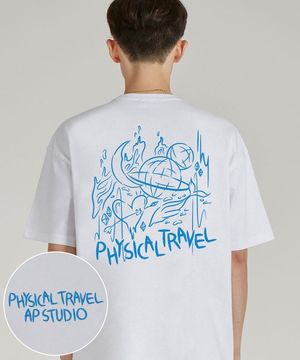 백 피지컬 트레블 라운드 넥 15수 면 반팔 티셔츠_화이트