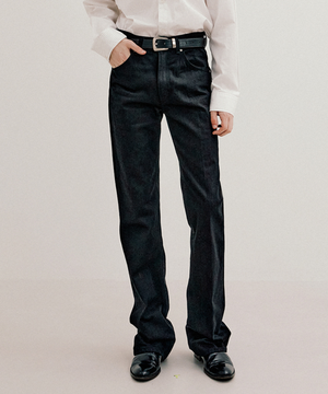 레이 플레어 데님 퓨어블랙