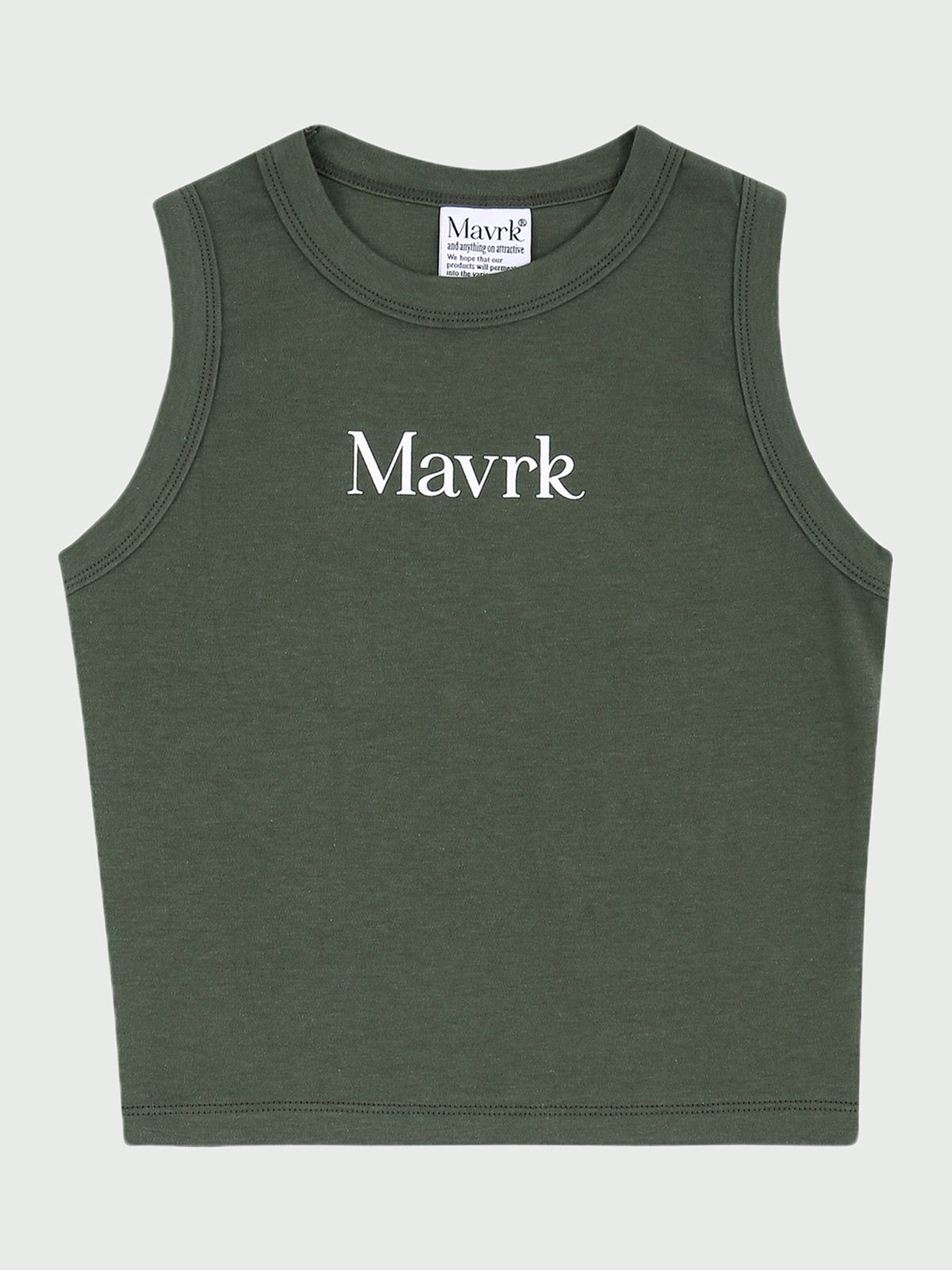 매버릭(MAVRK) 데일리 크롭 슬리브리스 [카키]