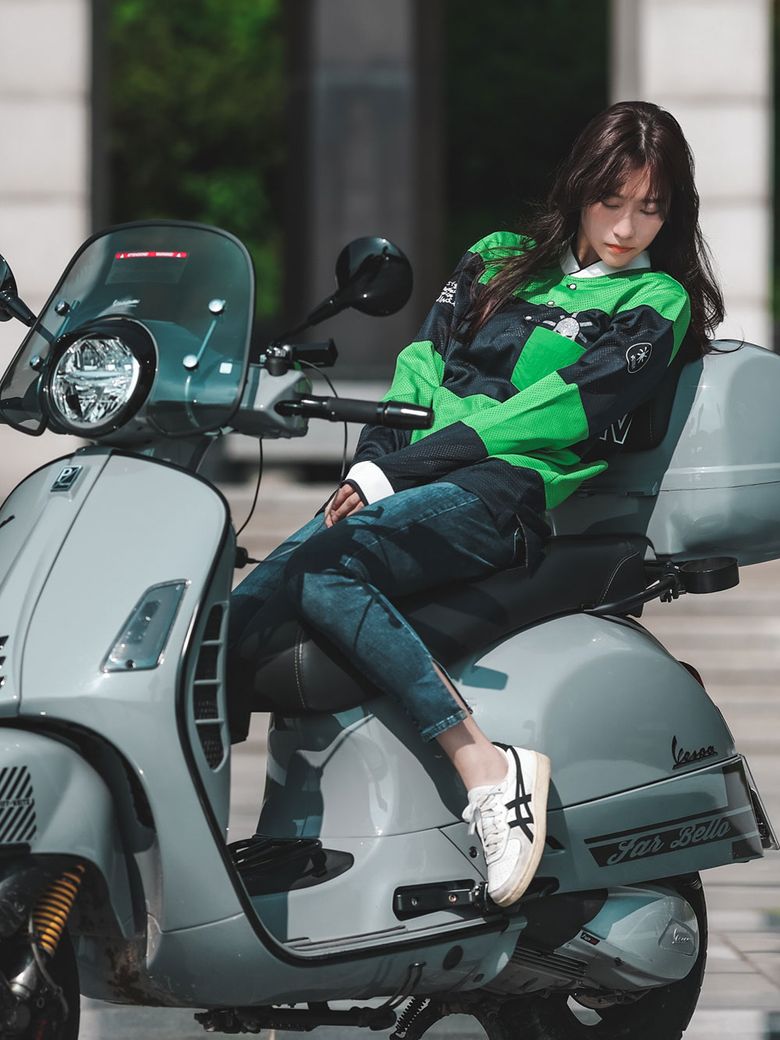 VERANO(여름) MESH HENLYNECK TOP GREEN/NAVY