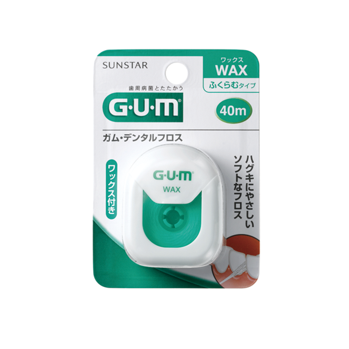 검(GUM) 덴탈 플로스 그린 왁스 치실(40m) 3개입