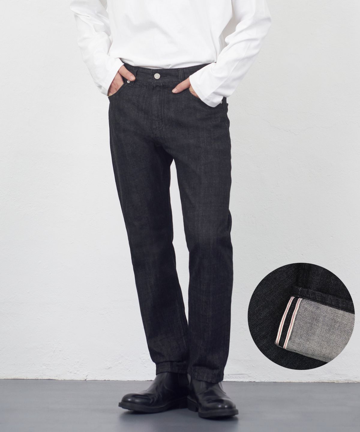 덴메이드(DENMADE) DEN0031 one black selvedge[straight crop fit]