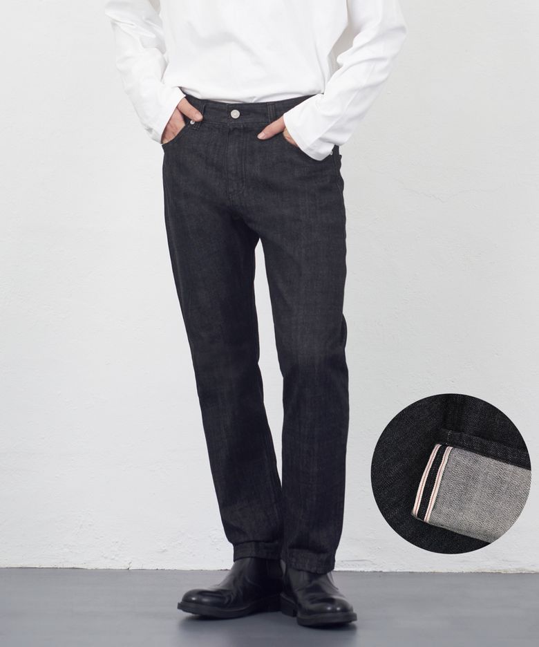 DEN0031 one black selvedge[straight crop fit]